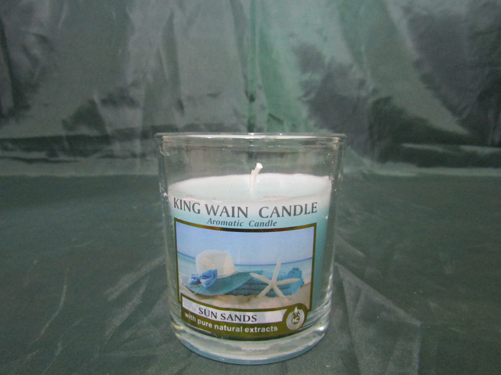 Восковая ароматическая свеча в стеклянной банке 8см  (S-1321)